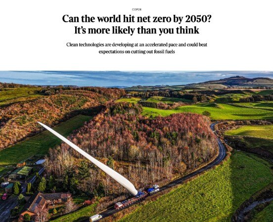 Scene-setter article on the exponential energy ahead of COP28 in The Times.