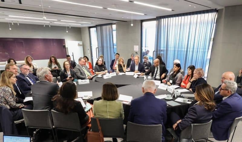Climate meeting in a board room
